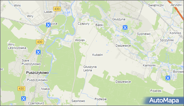 mapa Kubalin, Kubalin na mapie Targeo