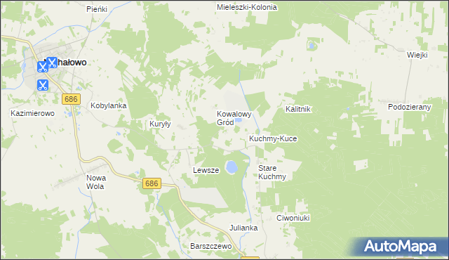 mapa Kuchmy-Pietruki, Kuchmy-Pietruki na mapie Targeo