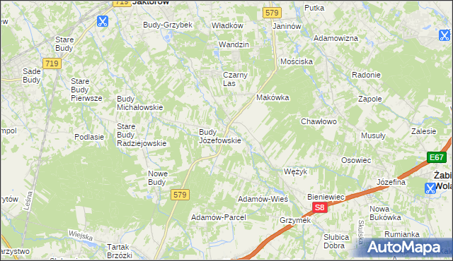 mapa Kuklówka Radziejowicka, Kuklówka Radziejowicka na mapie Targeo