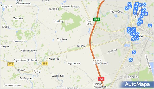 mapa Kuków gmina Suwałki, Kuków gmina Suwałki na mapie Targeo