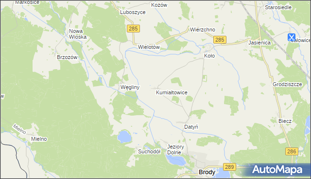 mapa Kumiałtowice, Kumiałtowice na mapie Targeo