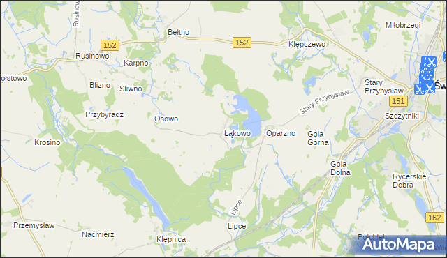 mapa Łąkowo, Łąkowo na mapie Targeo