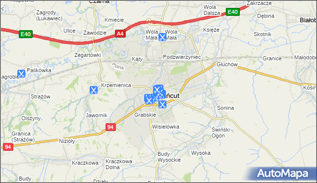 mapa Łańcut, Łańcut na mapie Targeo