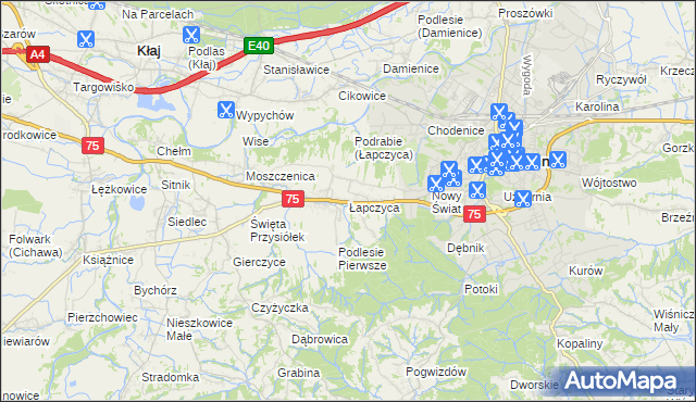 mapa Łapczyca, Łapczyca na mapie Targeo