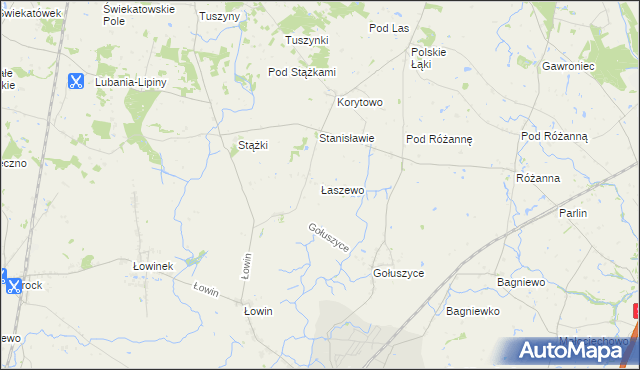 mapa Łaszewo gmina Pruszcz, Łaszewo gmina Pruszcz na mapie Targeo