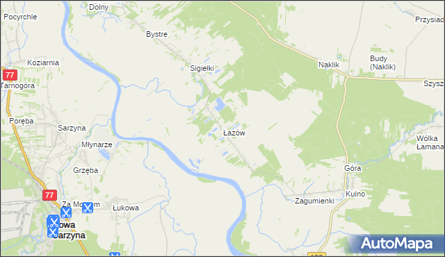 mapa Łazów gmina Krzeszów, Łazów gmina Krzeszów na mapie Targeo