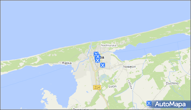 mapa Łeba, Łeba na mapie Targeo