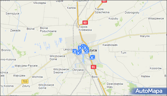 mapa Łęczyca, Łęczyca na mapie Targeo