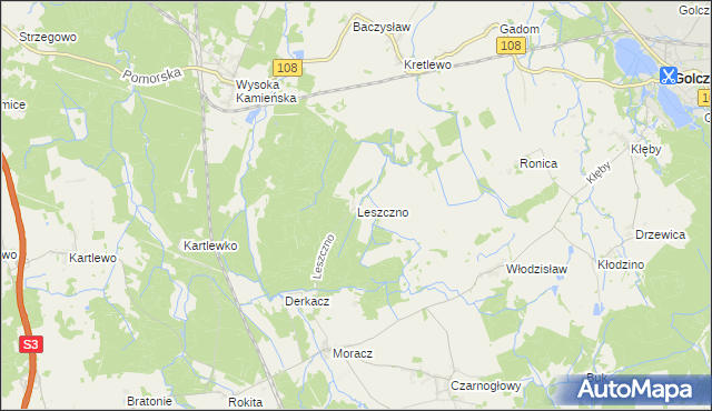 mapa Leszczno, Leszczno na mapie Targeo