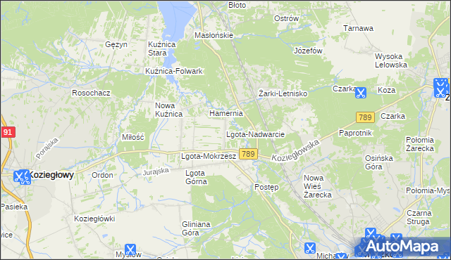 mapa Lgota-Nadwarcie, Lgota-Nadwarcie na mapie Targeo