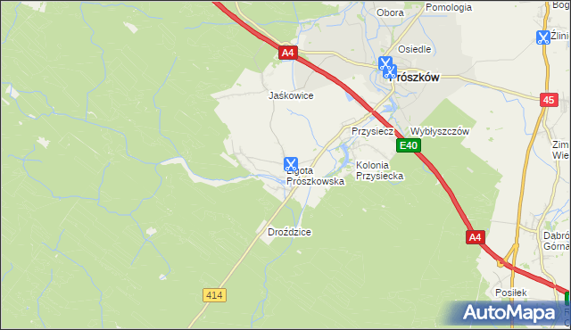 mapa Ligota Prószkowska, Ligota Prószkowska na mapie Targeo