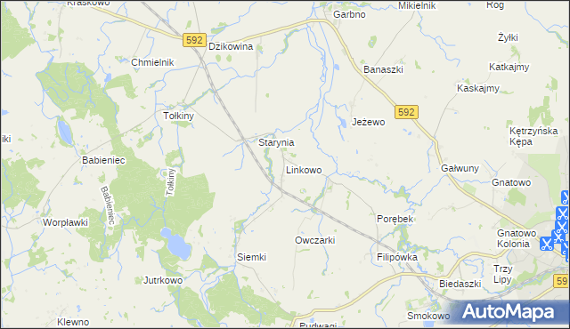 mapa Linkowo gmina Kętrzyn, Linkowo gmina Kętrzyn na mapie Targeo