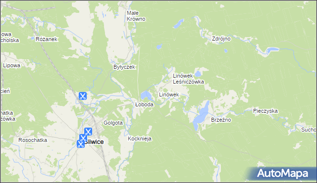 mapa Linówek gmina Śliwice, Linówek gmina Śliwice na mapie Targeo