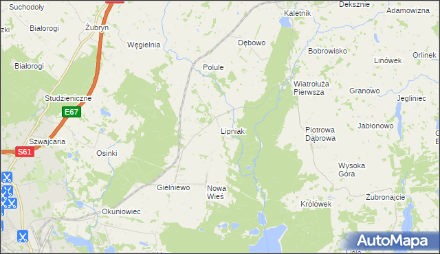 mapa Lipniak gmina Suwałki, Lipniak gmina Suwałki na mapie Targeo