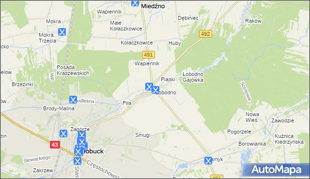 mapa Łobodno, Łobodno na mapie Targeo