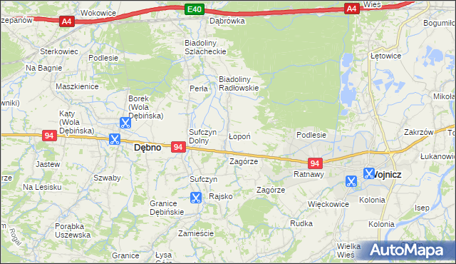 mapa Łopoń, Łopoń na mapie Targeo