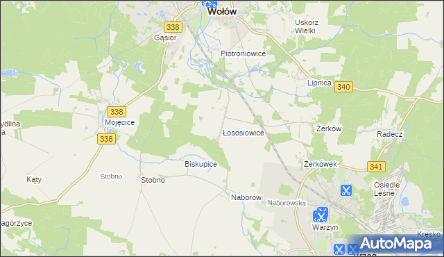 mapa Łososiowice, Łososiowice na mapie Targeo