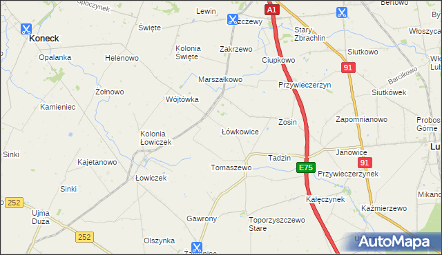 mapa Łówkowice, Łówkowice na mapie Targeo