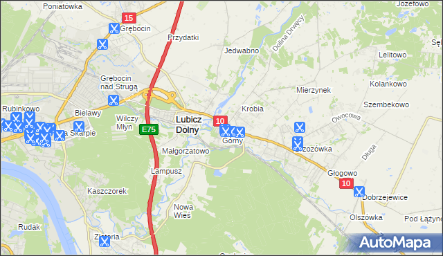 mapa Lubicz Górny, Lubicz Górny na mapie Targeo