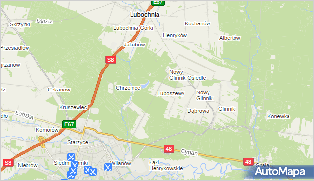 mapa Luboszewy, Luboszewy na mapie Targeo