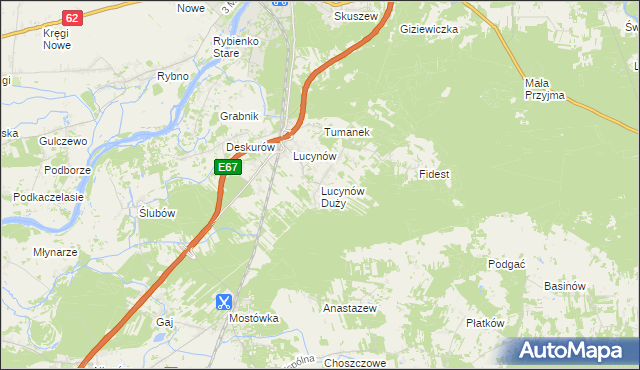 mapa Lucynów Duży, Lucynów Duży na mapie Targeo