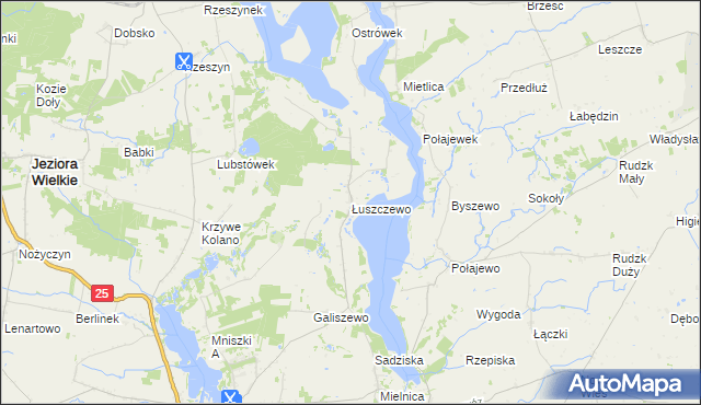 mapa Łuszczewo gmina Skulsk, Łuszczewo gmina Skulsk na mapie Targeo