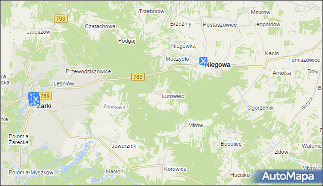 mapa Łutowiec, Łutowiec na mapie Targeo