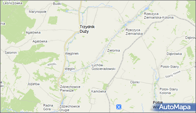 mapa Łychów Szlachecki, Łychów Szlachecki na mapie Targeo