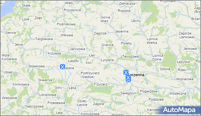 mapa Łyczana, Łyczana na mapie Targeo