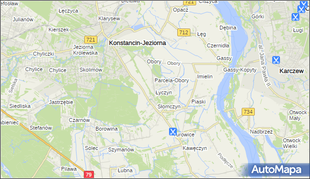 mapa Łyczyn gmina Konstancin-Jeziorna, Łyczyn gmina Konstancin-Jeziorna na mapie Targeo