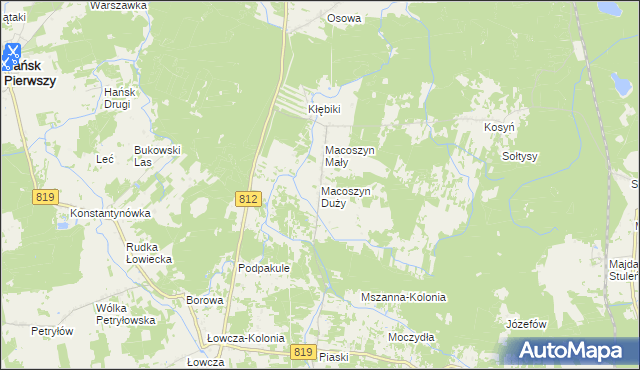 mapa Macoszyn Duży, Macoszyn Duży na mapie Targeo