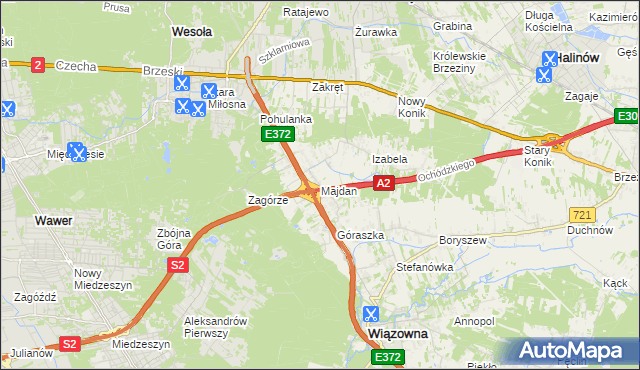 mapa Majdan gmina Wiązowna, Majdan gmina Wiązowna na mapie Targeo