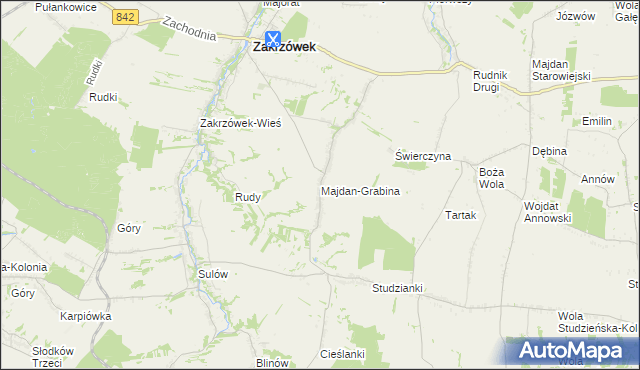 mapa Majdan-Grabina, Majdan-Grabina na mapie Targeo