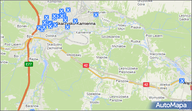 mapa Majków, Majków na mapie Targeo