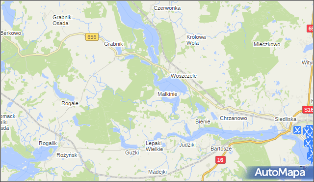 mapa Małkinie, Małkinie na mapie Targeo