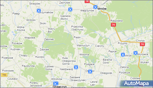 mapa Malmurzyn, Malmurzyn na mapie Targeo