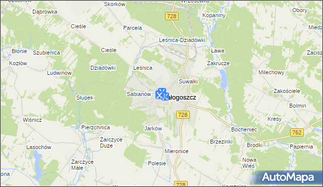 mapa Małogoszcz, Małogoszcz na mapie Targeo