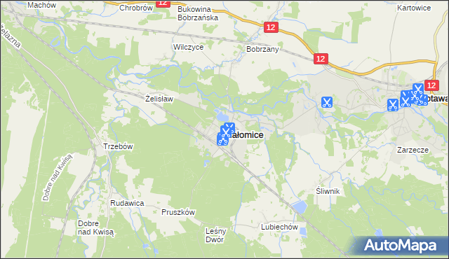 mapa Małomice, Małomice na mapie Targeo