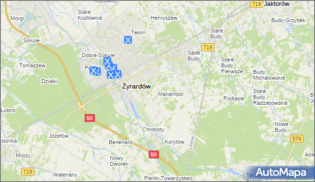 mapa Mariampol gmina Jaktorów, Mariampol gmina Jaktorów na mapie Targeo