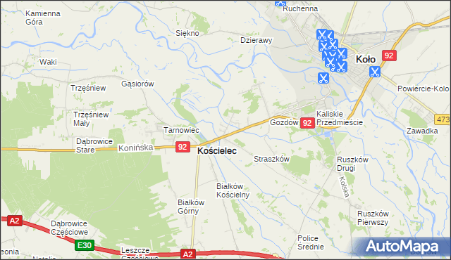 mapa Mariampol gmina Kościelec, Mariampol gmina Kościelec na mapie Targeo