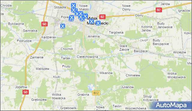 mapa Marianka gmina Mińsk Mazowiecki, Marianka gmina Mińsk Mazowiecki na mapie Targeo