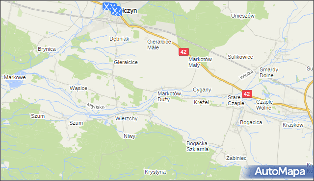 mapa Markotów Duży, Markotów Duży na mapie Targeo