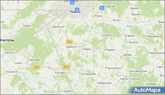 mapa Miąse, Miąse na mapie Targeo