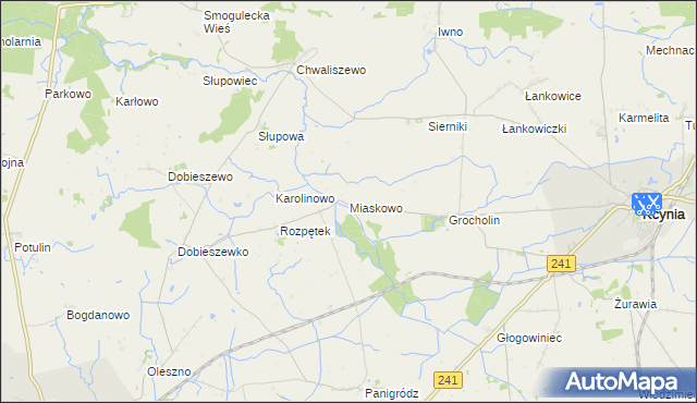 mapa Miaskowo, Miaskowo na mapie Targeo