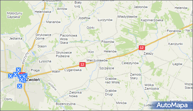 mapa Michalin gmina Zwoleń, Michalin gmina Zwoleń na mapie Targeo