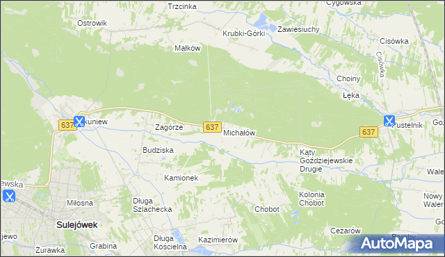 mapa Michałów gmina Halinów, Michałów gmina Halinów na mapie Targeo