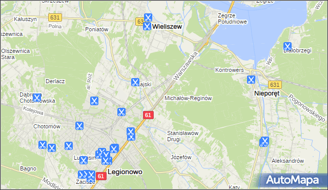 mapa Michałów-Reginów, Michałów-Reginów na mapie Targeo