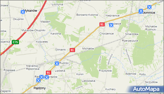 mapa Michałów Rudnicki, Michałów Rudnicki na mapie Targeo