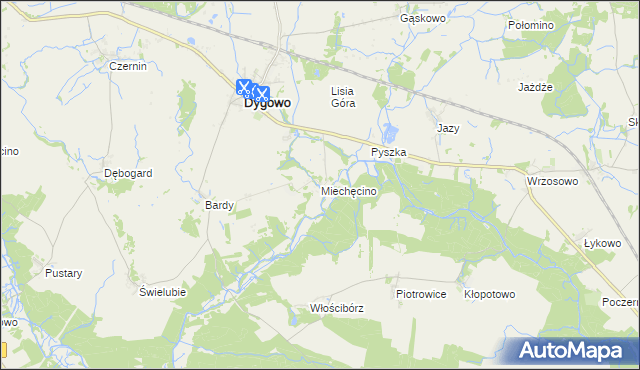 mapa Miechęcino, Miechęcino na mapie Targeo