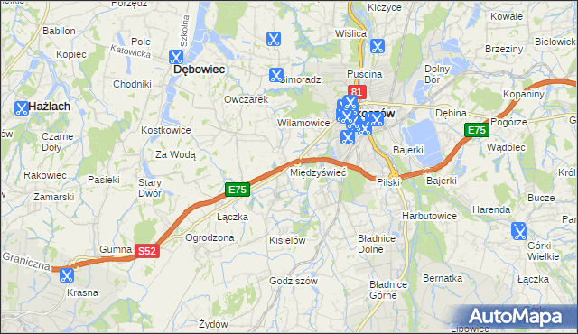 mapa Międzyświeć, Międzyświeć na mapie Targeo